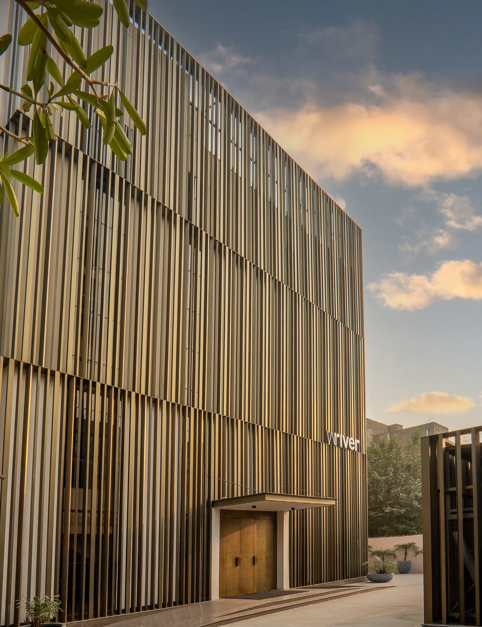 Louvers facade by Metalia — Wriver Experience Centre, Gurugram